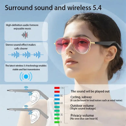 😎 Smart Bluetooth 5.4 Sunglasses – Hands-Free Music & Calls 🎧