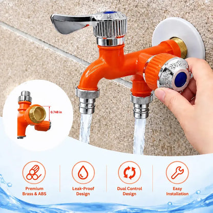 🚰Plastic Washing Machine Faucet with Dual Outlets – Freeze-Resistant and High-Temperature Resistant