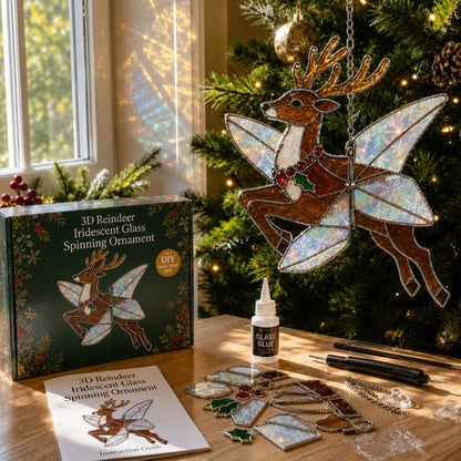 ⭐ The Ultimate Holiday DIY Gift:  3D Iridescent Glass-Style Christmas Suncatcher Ornament Kit 🎄❄️