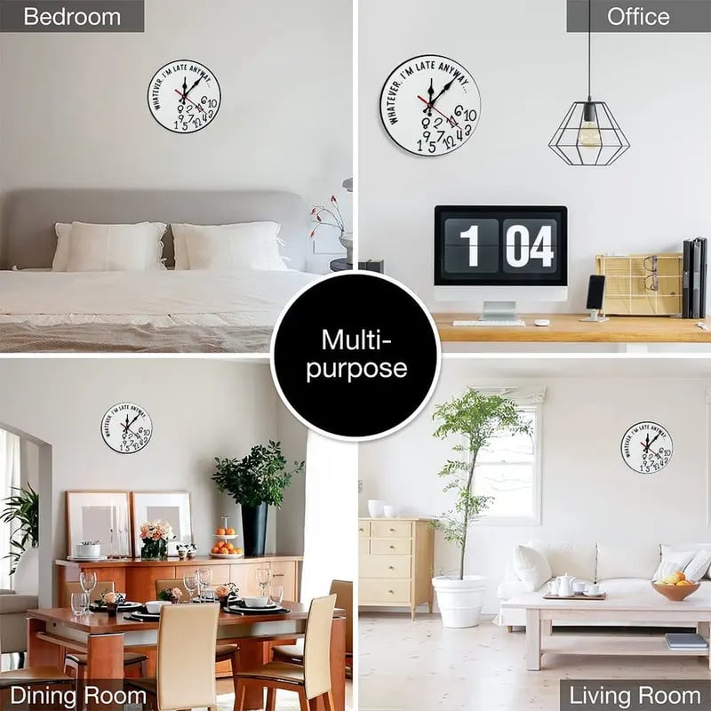 Funny Sarcastic "I'm Late Anyway" Wall Clock