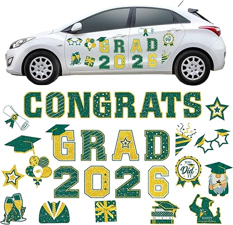 2026 Graduation Car Magnet Decor Set