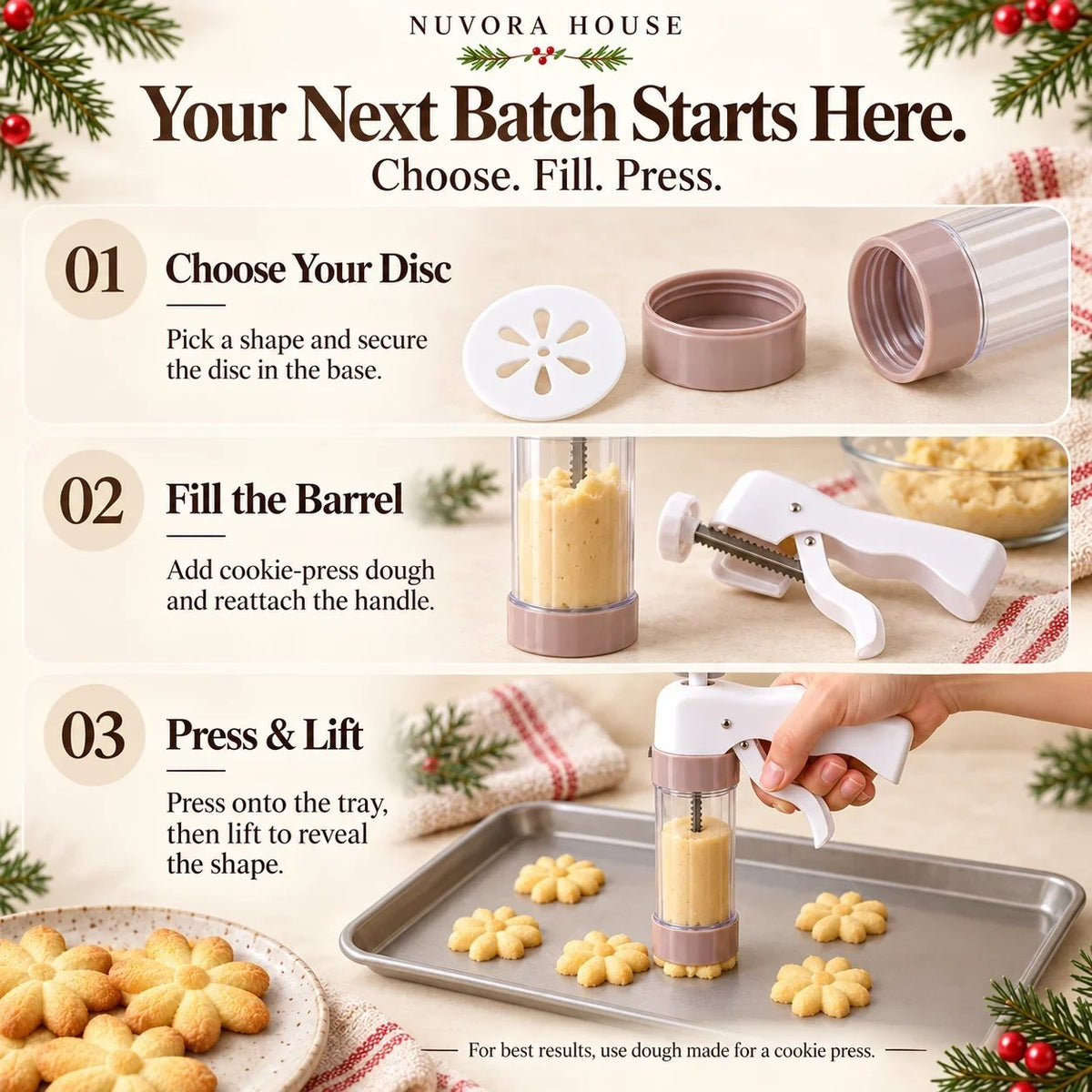 Cookie Press & Decorating Kit