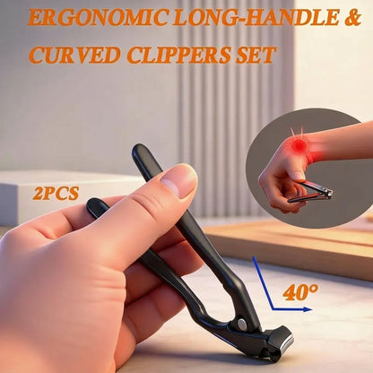 ✂️🖤 Easy-Grip Curved Nail Clipper for Seniors