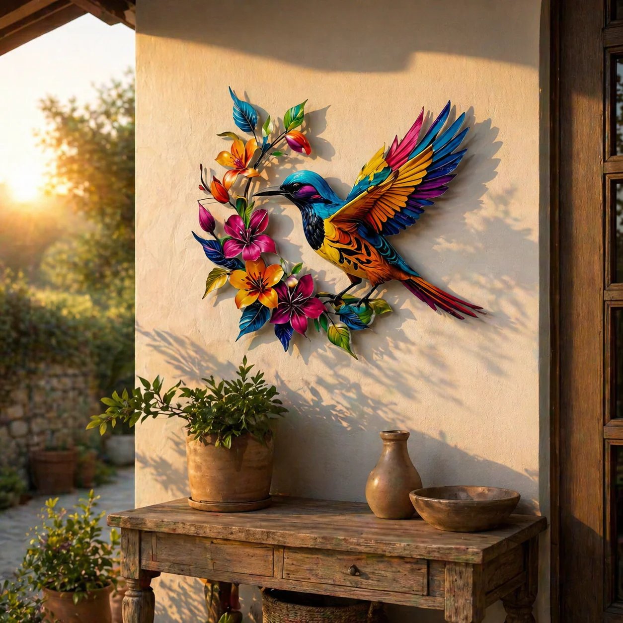 hummingbird-bloom-metal-wall-art-7991