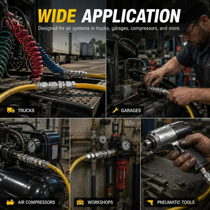 🚛Heavy-duty truck pneumatic piping leak-proof 4-16mm fitting kit (8 pieces) - Compressor piping fittings