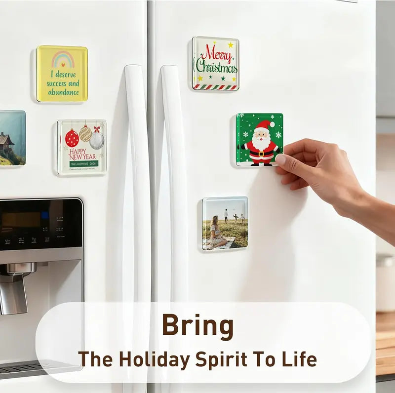 🧲📸 10-Pcs Magnetic Clear Acrylic Photo Frames DIY Fridge Magnets