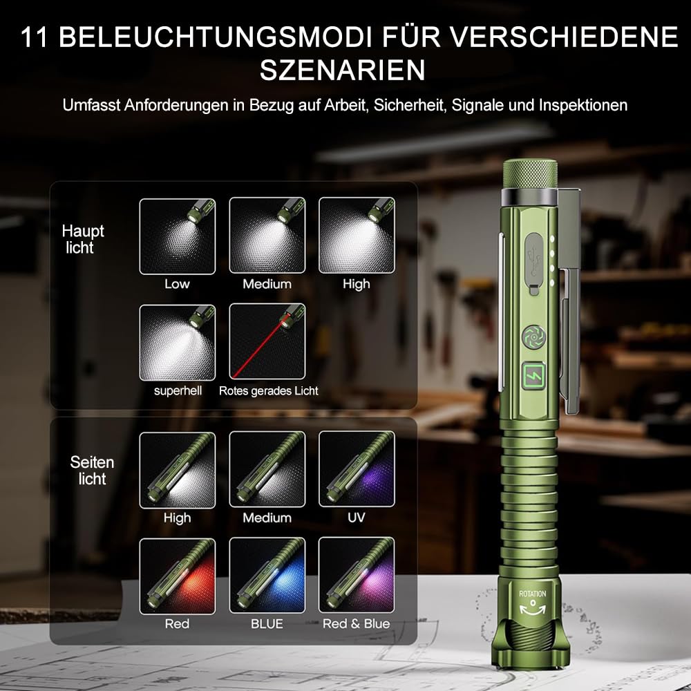 🔦 Tactical 800LM Rechargeable EDC Flashlight Multi-Tool