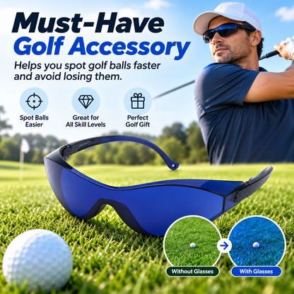 🕶️Golf ball finder blue professional lens glasses - with zippered glasses case
