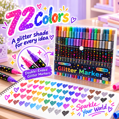 ✨ Dual-color glitter pen – making every detail shine