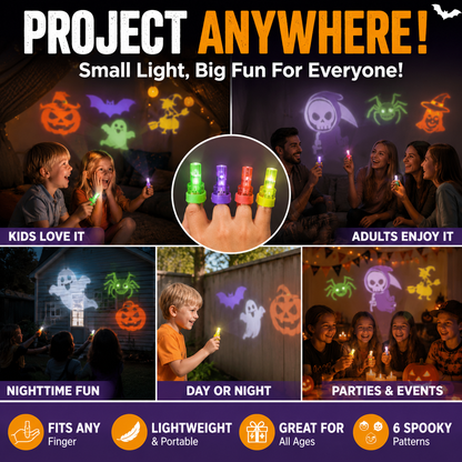 🎃 Spooky Pattern Finger Projector Lights – 36-Pack