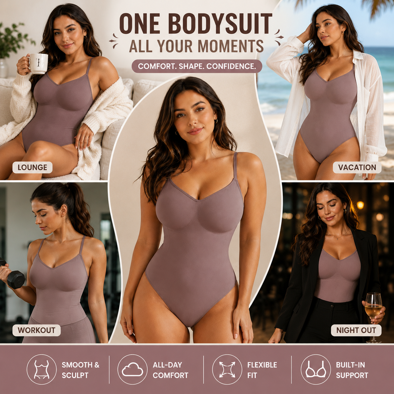 🖤 Seamless Tummy Control Shaping Bodysuit