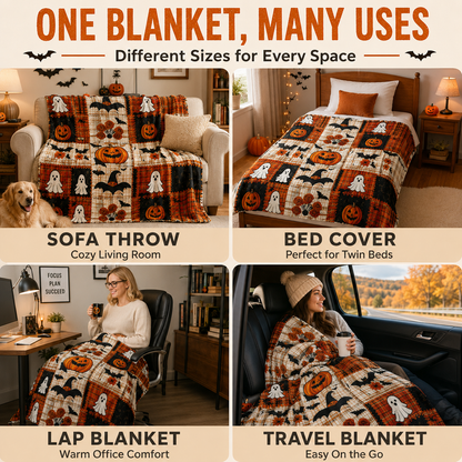 Spooky Cozy Halloween Throw Blanket👻