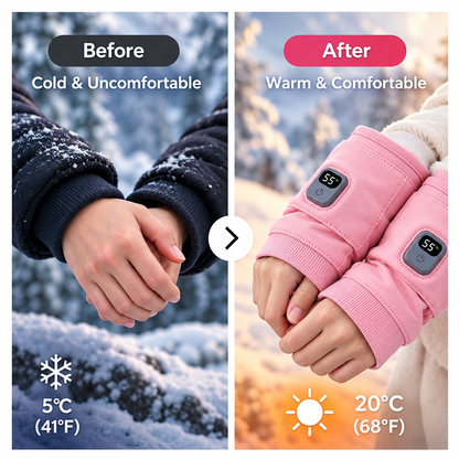 Unisex Rechargeable Heated Fingerless Gloves