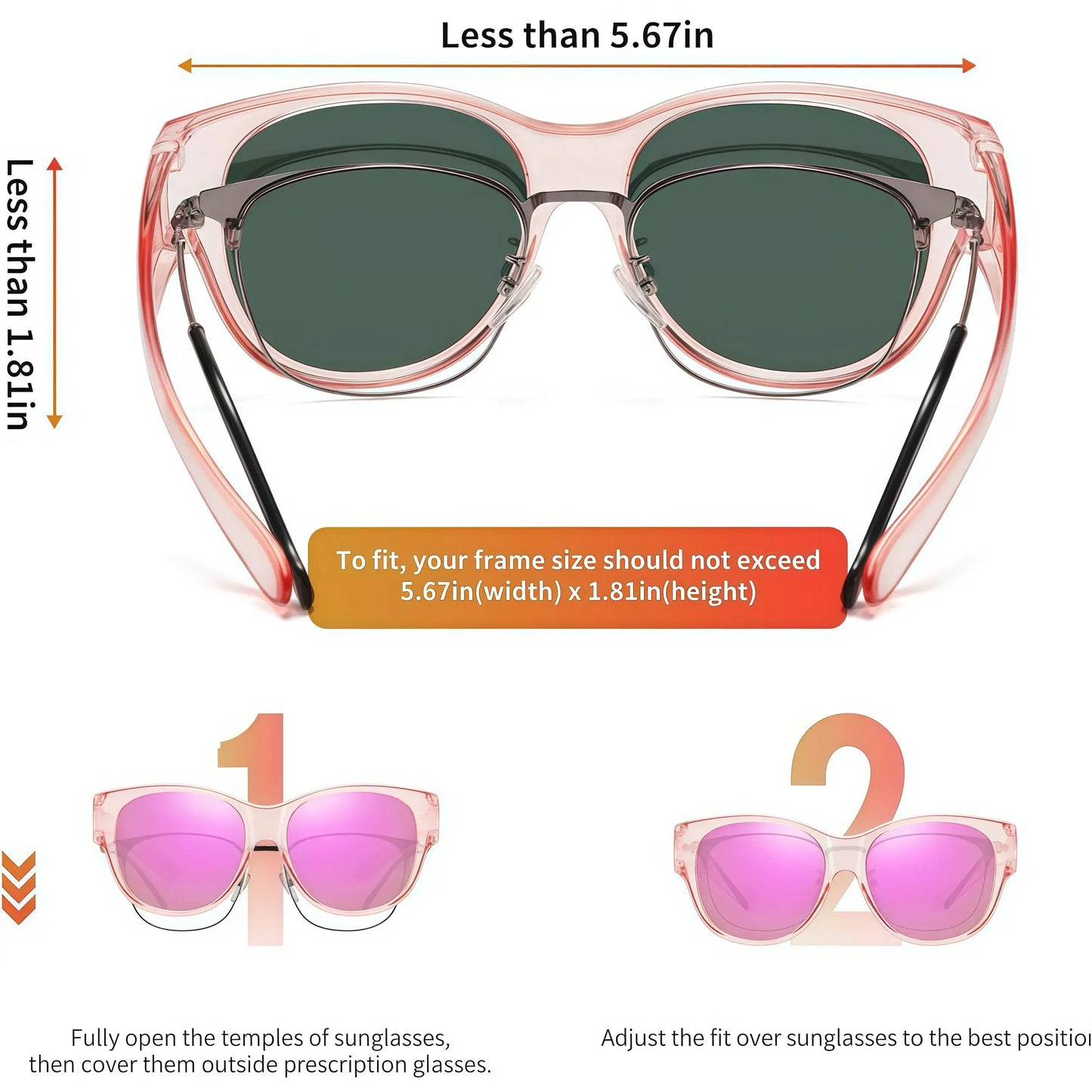🔥Last Day 49% OFF - 🕶️ Oversized Square Fit-Over Polarized Sunglasses