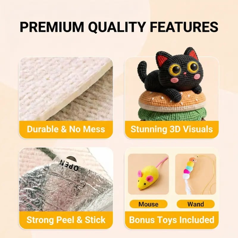 SmartWell Cat Scratcher Mat – Self-Adhesive Wall & Furniture Protector 🐱✨
