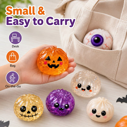 🎃 SpookySquish Halloween Glitter Fidget Toys – 5 Collectible Styles