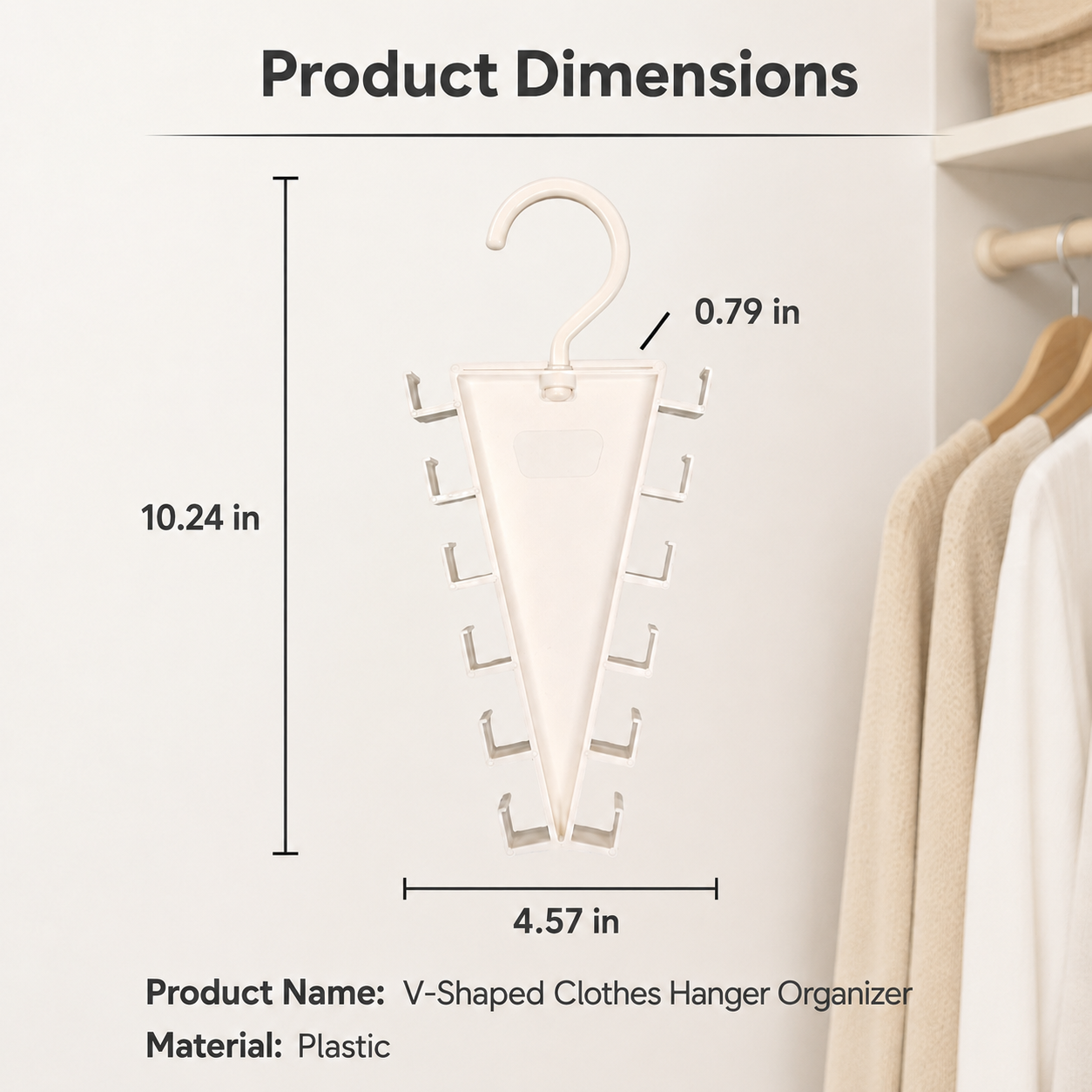👕V-Shape Double-Sided 12-Slot Closet Organizer