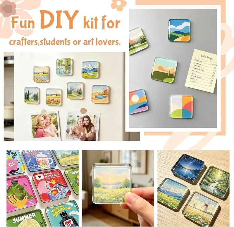 ✨DIY Clear Acrylic Fridge Magnets Set - 2"x2" Photo Frames (10/30 Pack)🎁