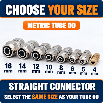 4–16mm Pneumatic Fitting Set (8-Piece)