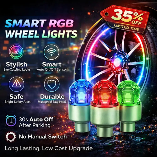 🏎️ Vibration-Sensitive LED Tire Valve Caps