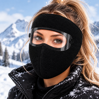 Winter Thermal Fleece Face Mask 2 Pack – Windproof Full Face Cover with Detachable Goggles