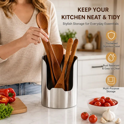 🔥Last Day 50% OFF - 🍴Thickened Stainless Steel Utensil Organizer, Rust Resistant Easy to Clean