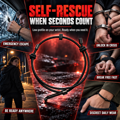 🎁 BUY 1 GET 1 FREE | Emergency Escape Bracelet – Discreet Glass Breaker & Hidden Self-Rescue Tool