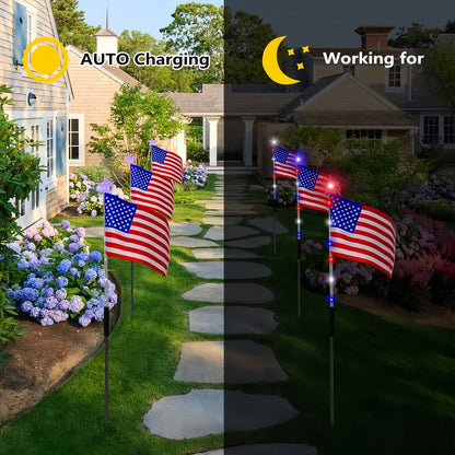 🇺🇸 8-Piece Flag Light Set ✨ 4th of July Yard Decor