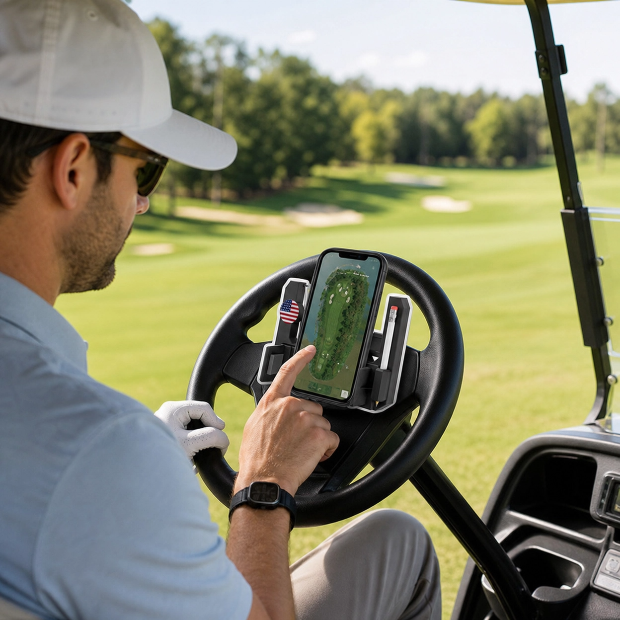 ⛳ Golf cart steering wheel phone holder