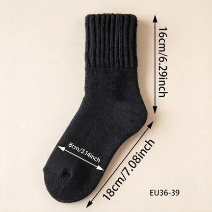 5-Pack Women's Classic Mid-Calf Solid Knit Socks