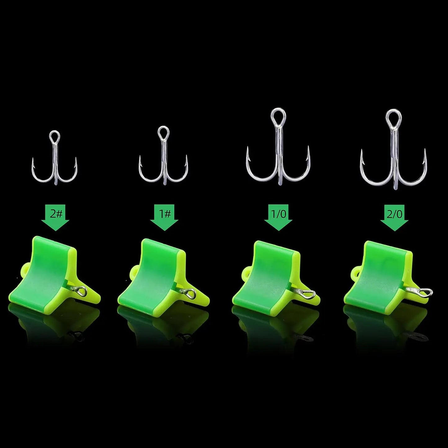 Treble hook cover sizes for 2 1 1/0 and 2/0 hooks