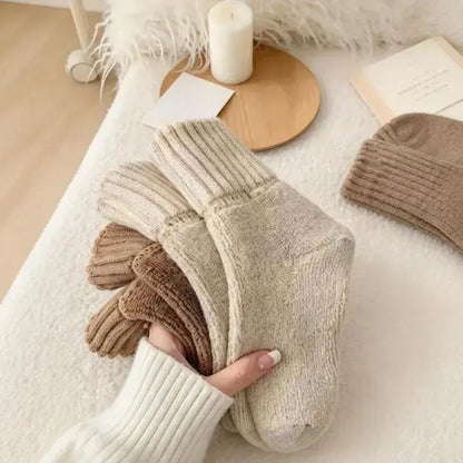 5-Pack Women's Classic Mid-Calf Solid Knit Socks