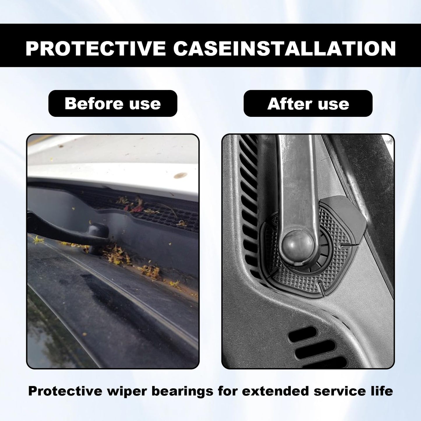 🚘 2-Pack Universal Wiper Base Guards – Anti-Clog & Weatherproof
