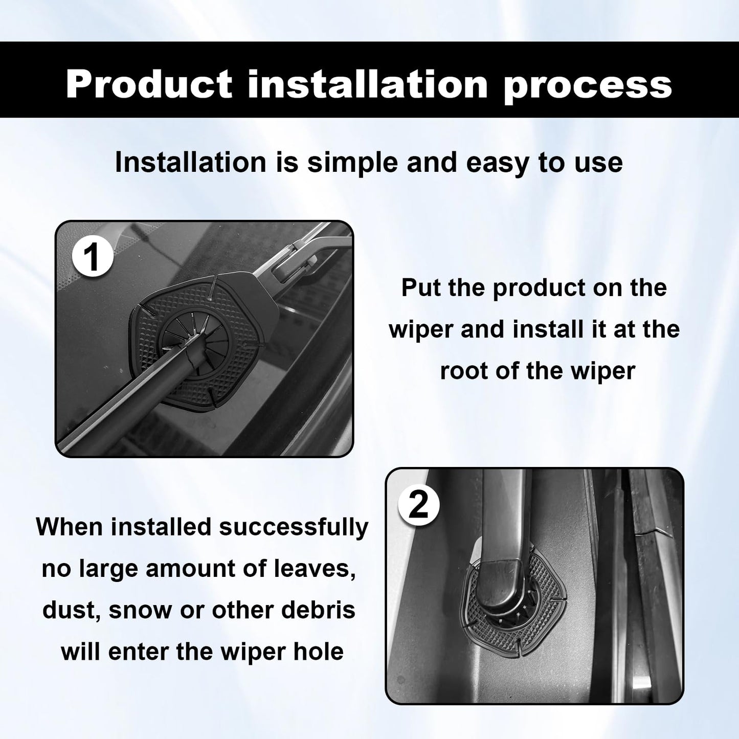 🚘 2-Pack Universal Wiper Base Guards – Anti-Clog & Weatherproof