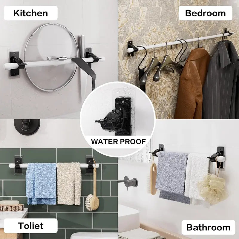 No-Drill Self Adhesive Curtain Rod Brackets