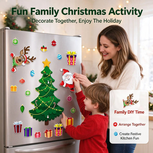 Magnetic Christmas Tree for Refrigerator - Reusable Holiday Decor for Family