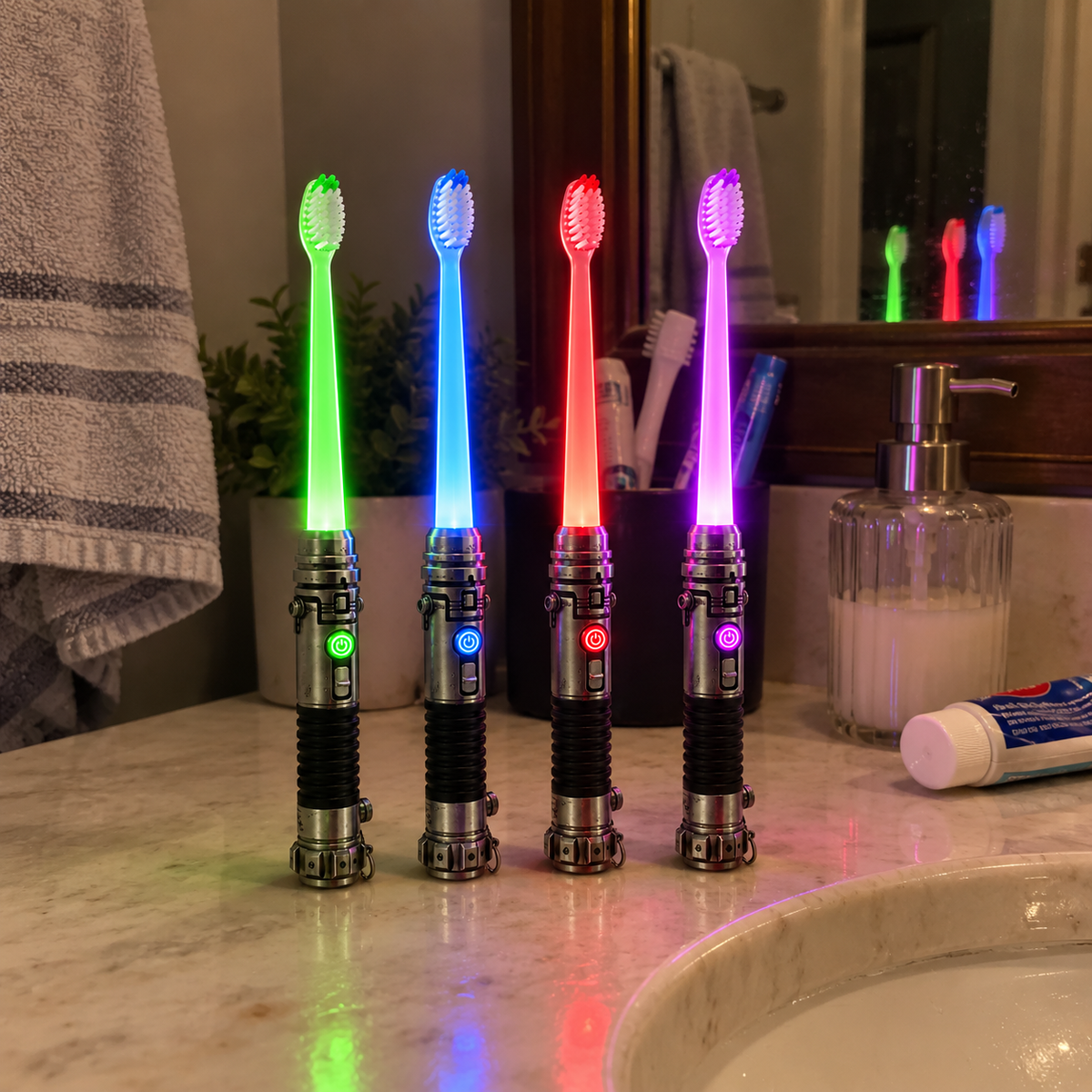 Galactic Glow Toothbrush – Light-Up Manual Toothbrush