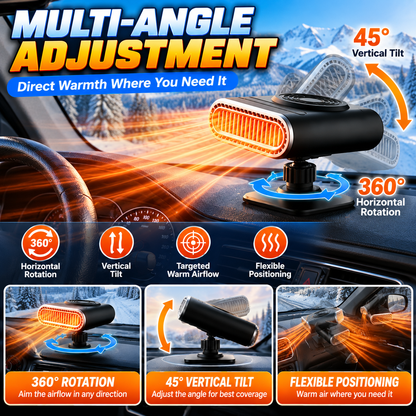 🚗 12V Portable Car Heater & Windshield Defogger – Convenient Warm Air for Chilly Drives ❄️