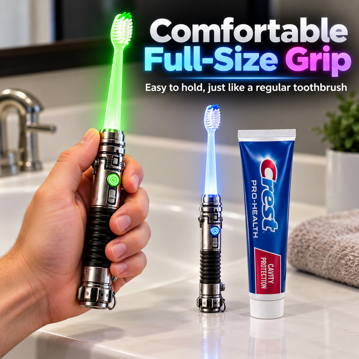 Galactic Glow Toothbrush – Light-Up Manual Toothbrush