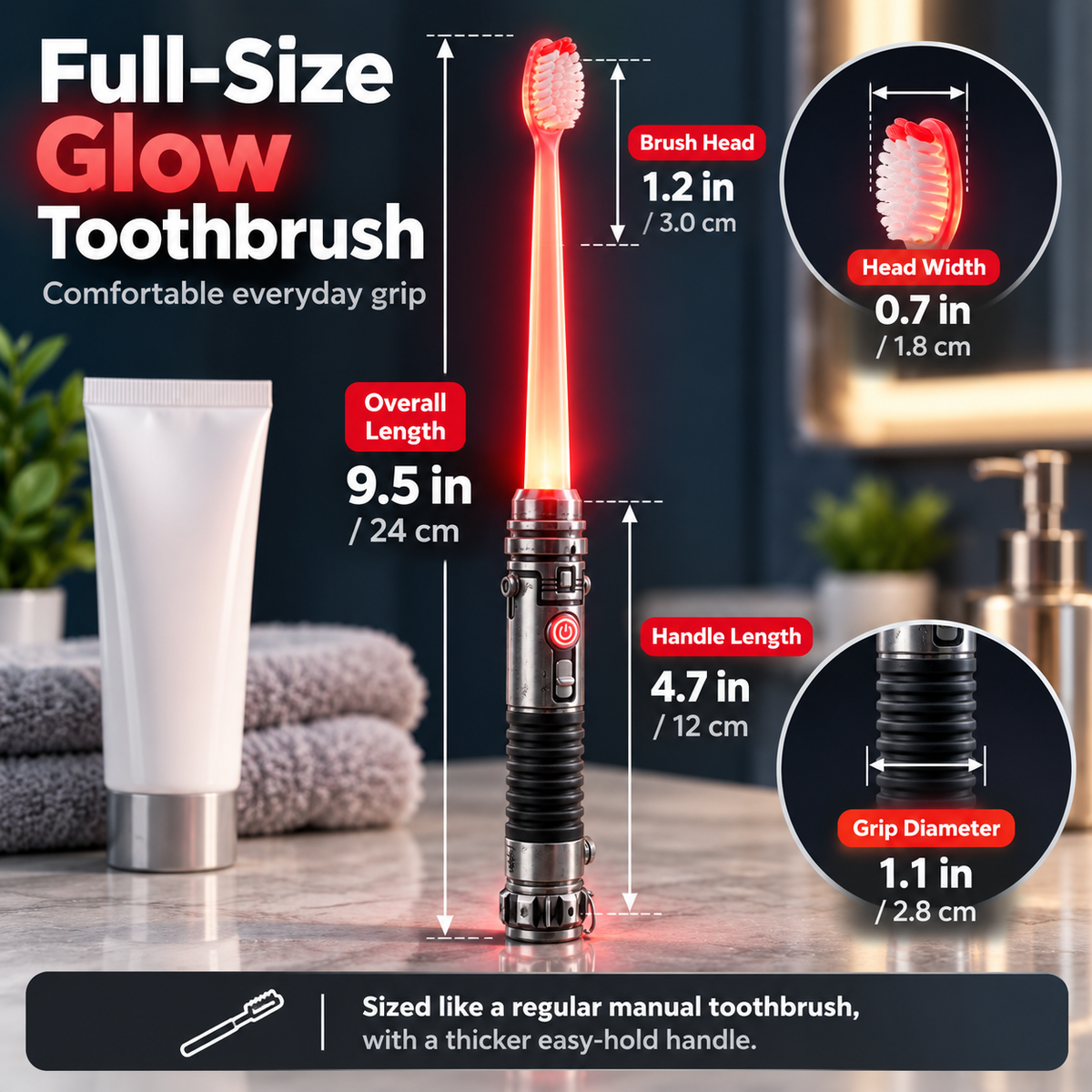 Galactic Glow Toothbrush – Light-Up Manual Toothbrush