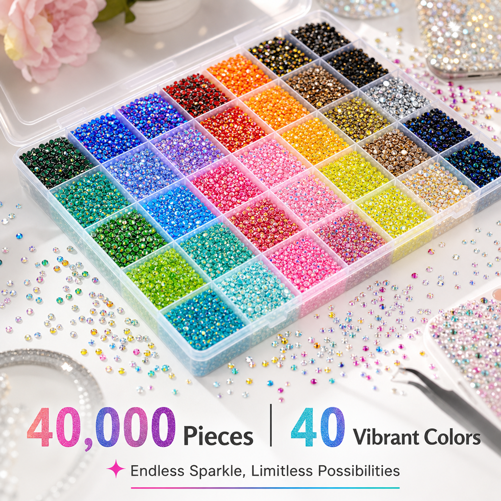40-Color Jelly Rhinestone Bedazzling Kit