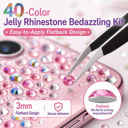 40-Color Jelly Rhinestone Bedazzling Kit