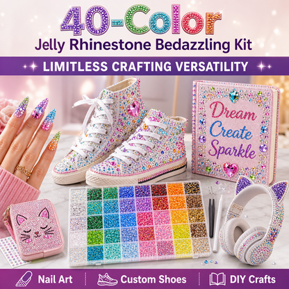 40-Color Jelly Rhinestone Bedazzling Kit