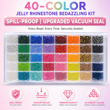 40-Color Jelly Rhinestone Bedazzling Kit