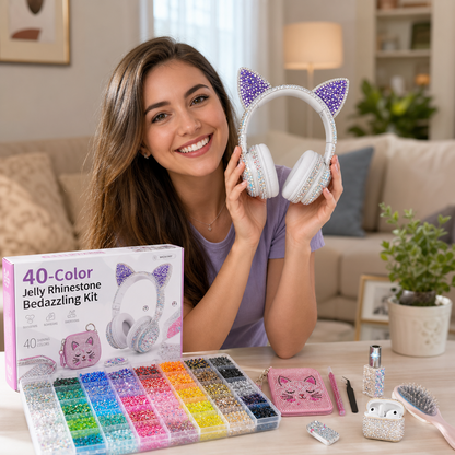 40-Color Jelly Rhinestone Bedazzling Kit