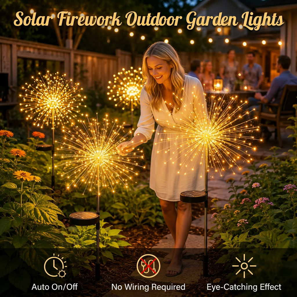 Solar Firework Outdoor Garden Lights