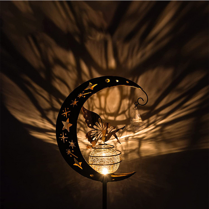 Whimsical Moon & Fairy Solar Garden Stake Light