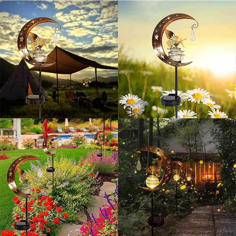 Whimsical Moon & Fairy Solar Garden Stake Light