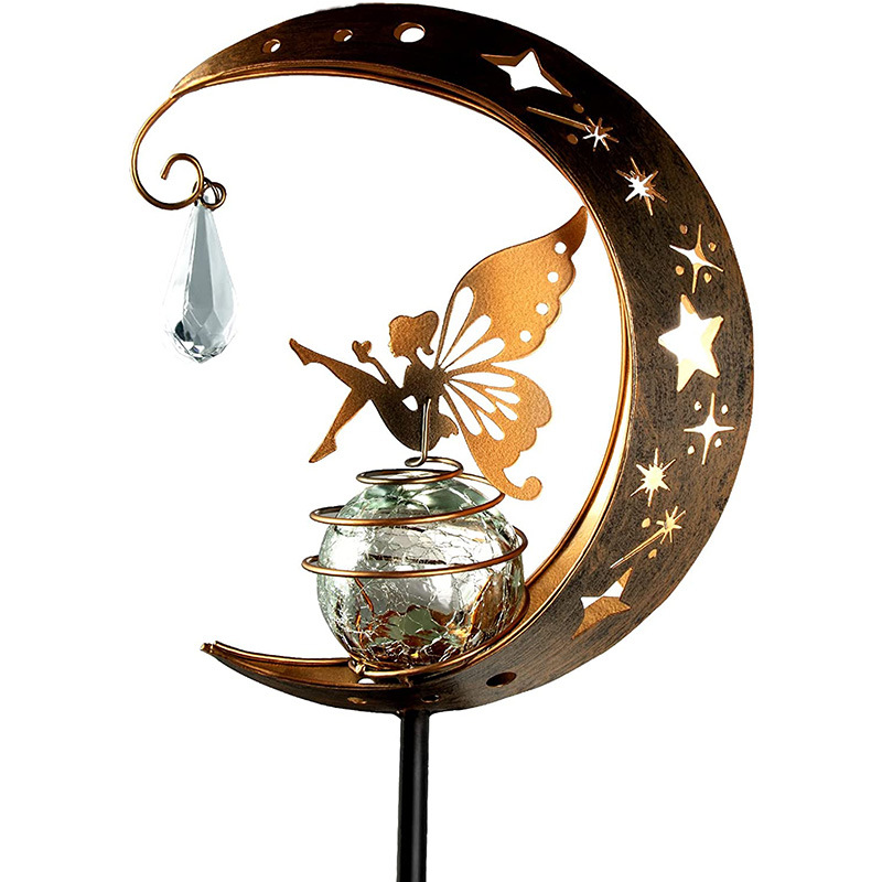 Whimsical Moon & Fairy Solar Garden Stake Light