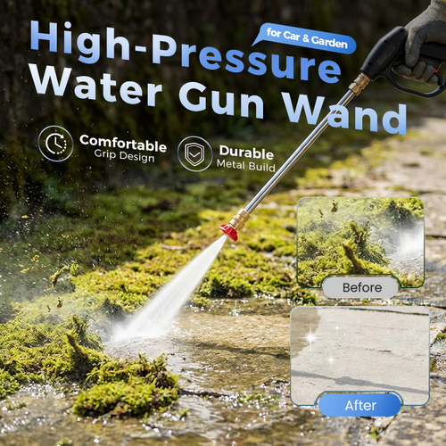 ✨High-pressure water gun – 3 interchangeable nozzles, durable aluminium alloy & powerful ✨